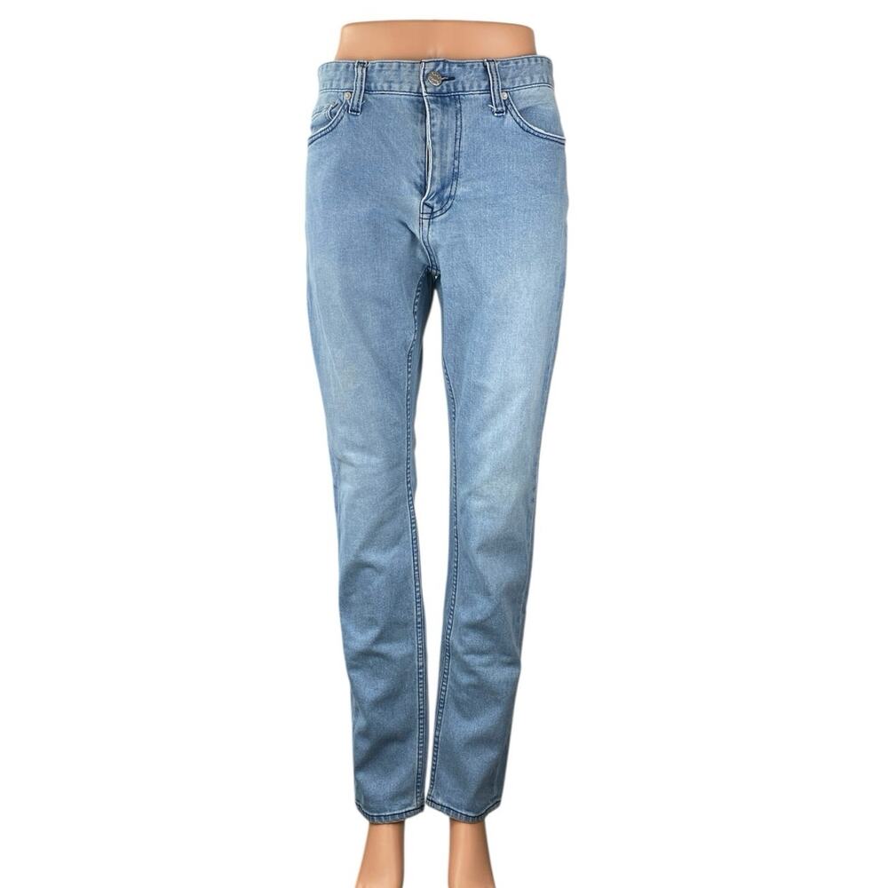 Five Four LA Women's Blue High Rise Light Wash Straight Leg Denim Jeans Size 33